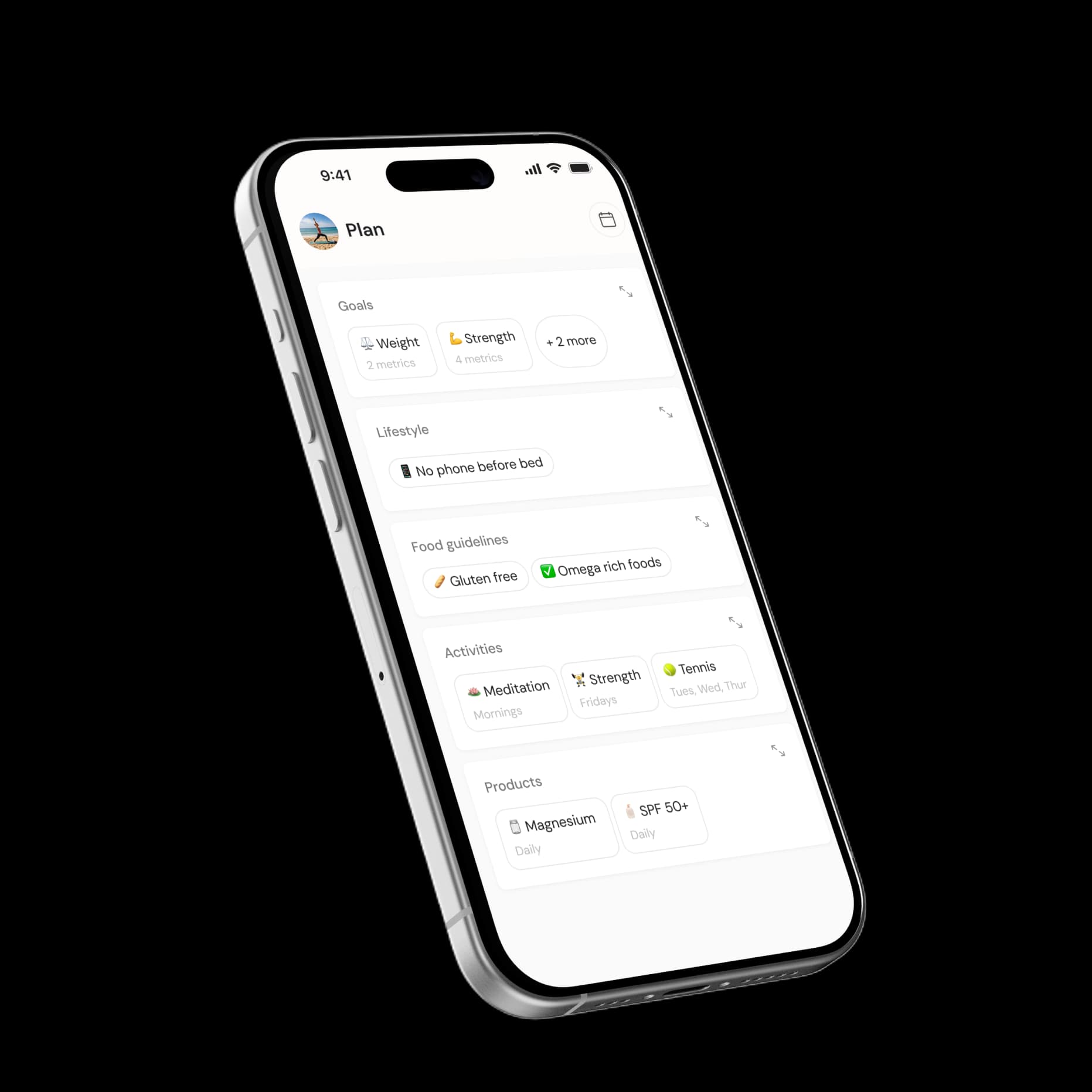 A personalised Lifestack plan on a phone
